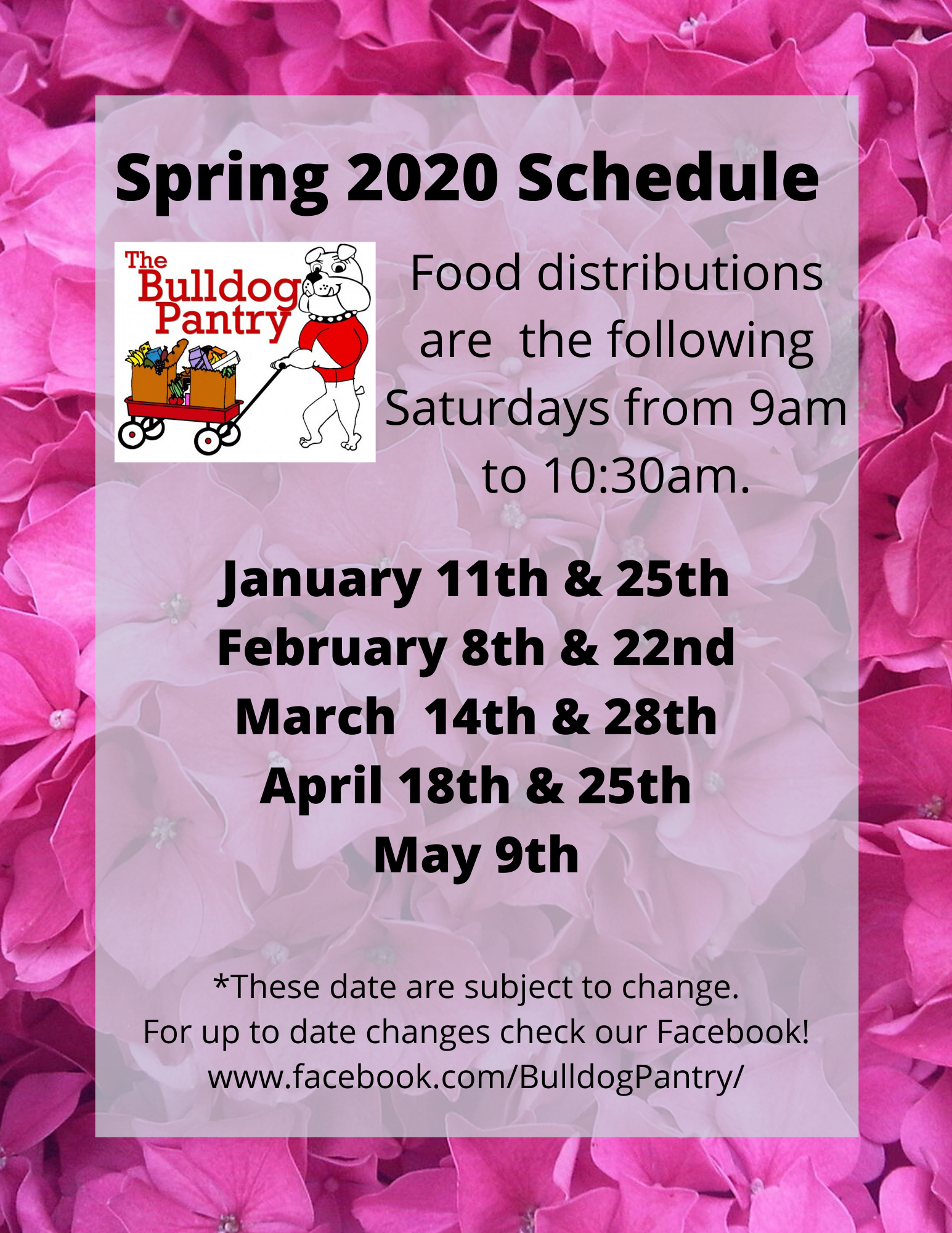 Spring 2020 Schedule